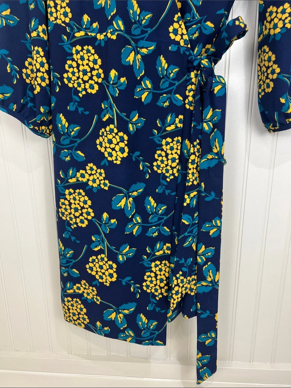 NWT J. Crew 365 Golden Floral Crepe Wrap Dress Preppy Classic Womens 14